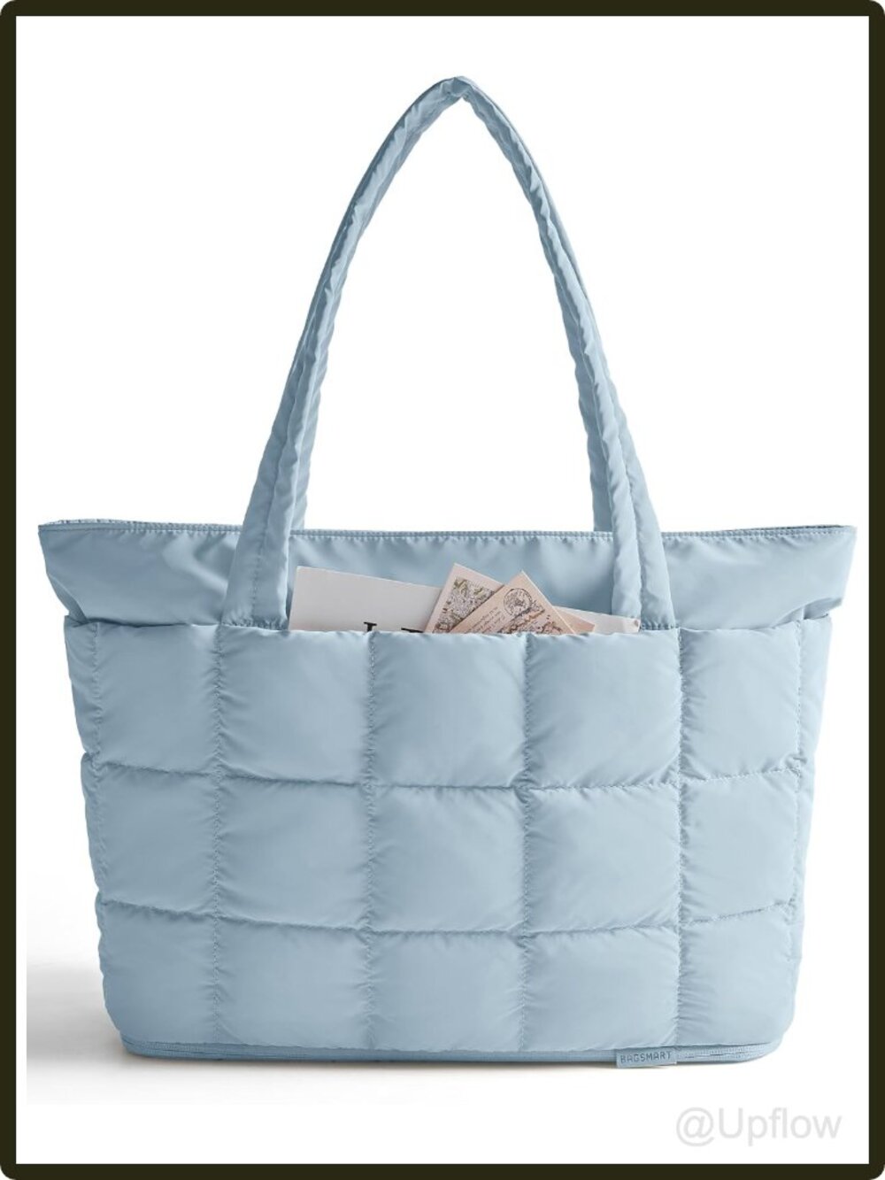 Women's Expandable Puffer Tote Bag 22L to 28L Water Resistant Nylon Travel Work